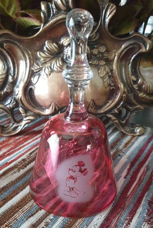 Venust Red Mickey Mouse Glass Bell for Your Home