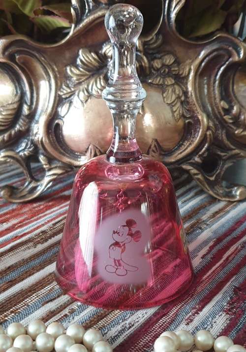 Venust Red Mickey Mouse Glass Bell for Your Home