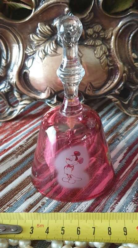 Venust Red Mickey Mouse Glass Bell for Your Home