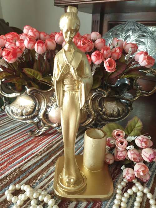 Gold Geisha Figurine