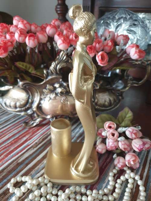 Gold Geisha Figurine