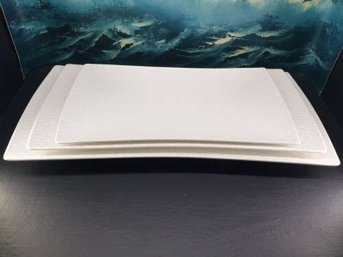 maxwell williams white diamonds rectangle set of 3 Platters . UNUSED