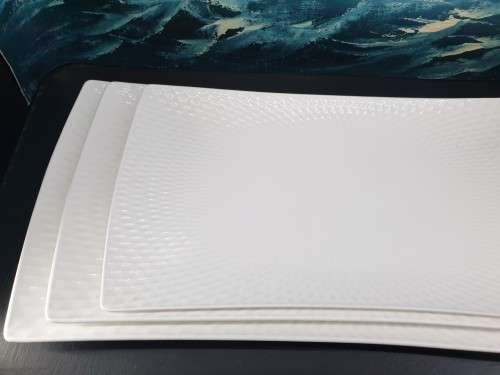 maxwell williams white diamonds rectangle set of 3 Platters . UNUSED