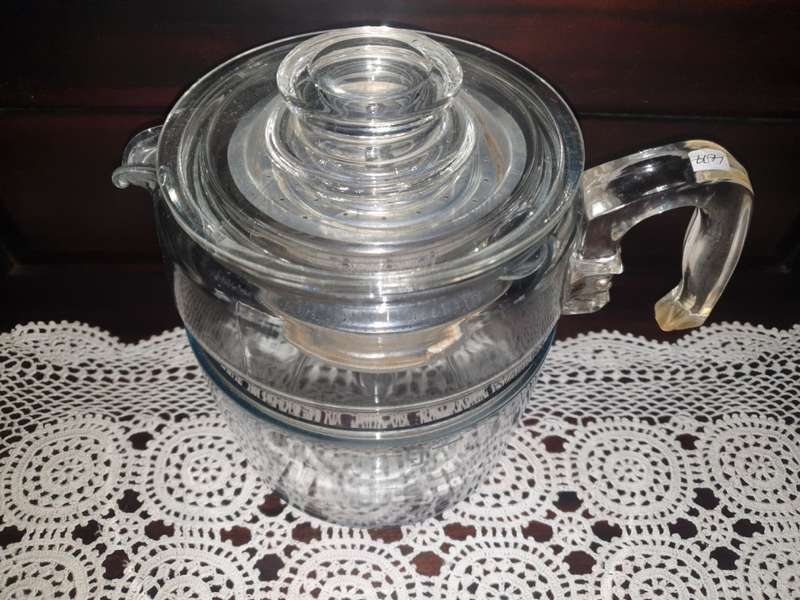 Pyrex 9 Cup Glass Coffee Pot Stovetop Percolator    VERY RARE !!!  OVER $150 ON AMAZON !!!