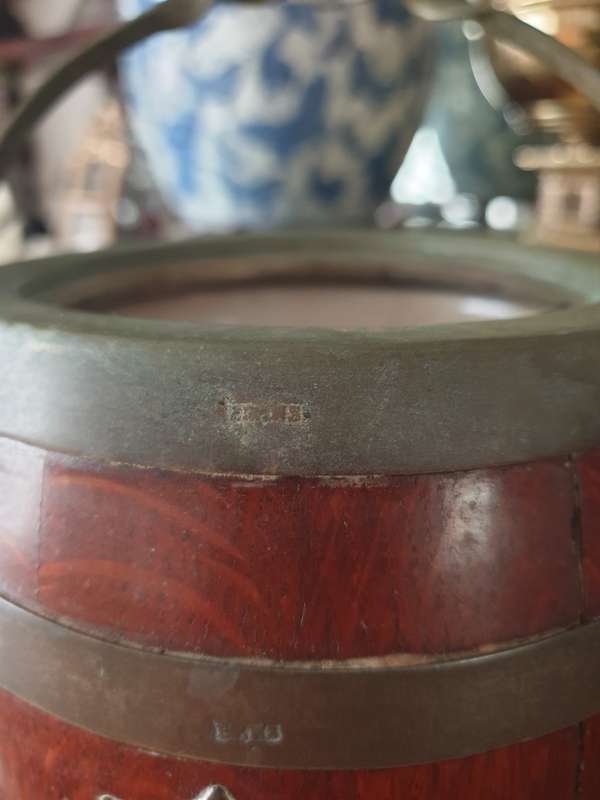 Vintage | Oak Biscuit Barrel |  EPNS | Needs a Good Clean