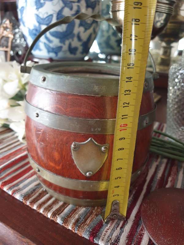 Vintage | Oak Biscuit Barrel |  EPNS | Needs a Good Clean