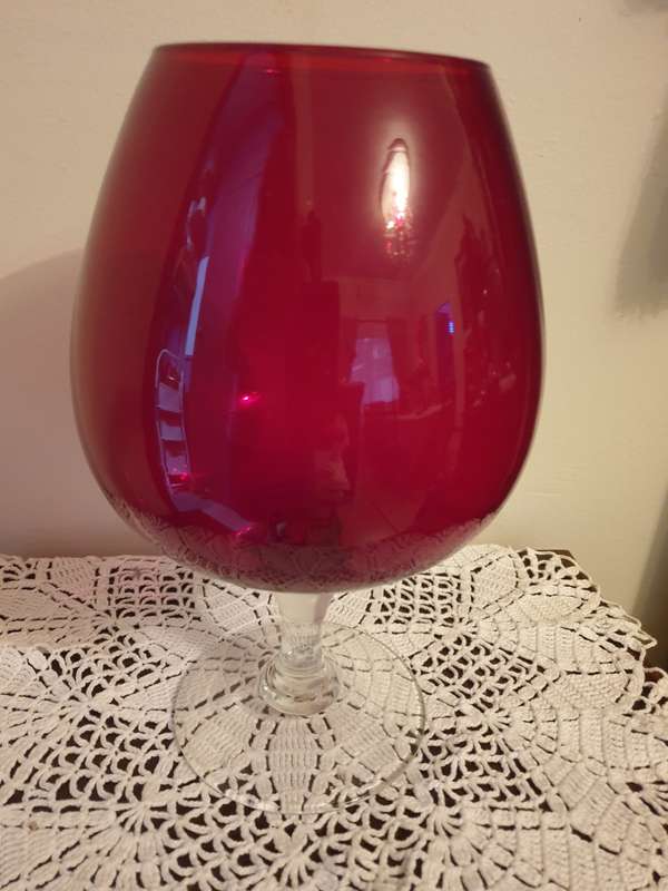 Vintage Red | glass vase | Italian |