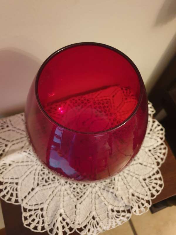 Vintage Red | glass vase | Italian |