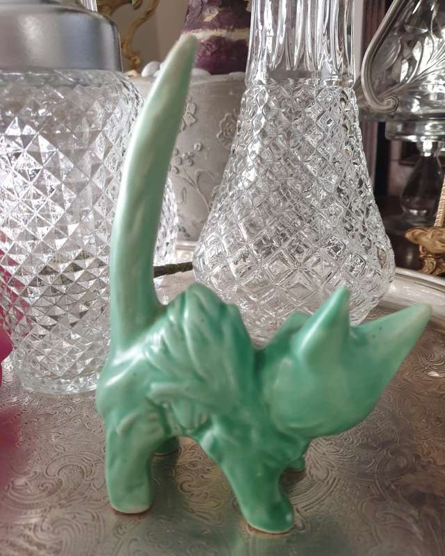 Vintage Sylvac Green Kitty | 1930`s | Very good Condition | England | free Bunny |