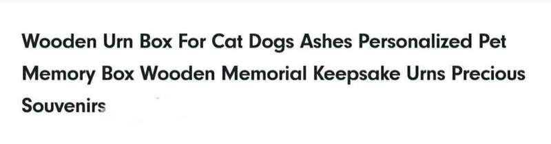 Pet Wooden Urn