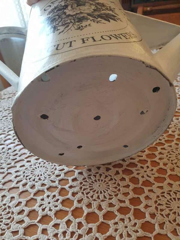 Vintage Galvanized Watering Can | Painted | Découpage |  Patio Decor | Kitchen Decor |