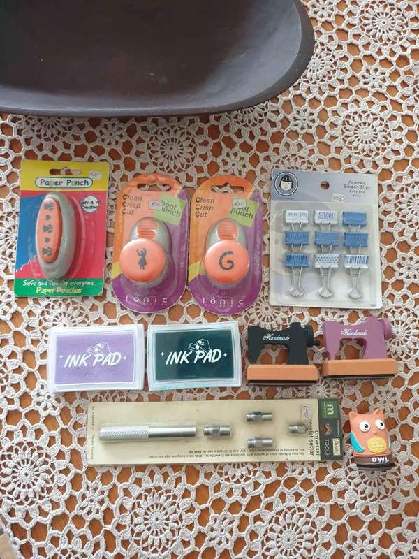 Stationary Items in Wooden Bowl