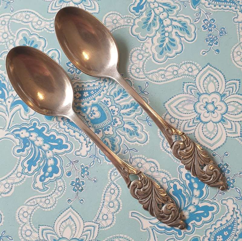 2 EPNS TEASPOONS | PLATED | NORWAY | SET |