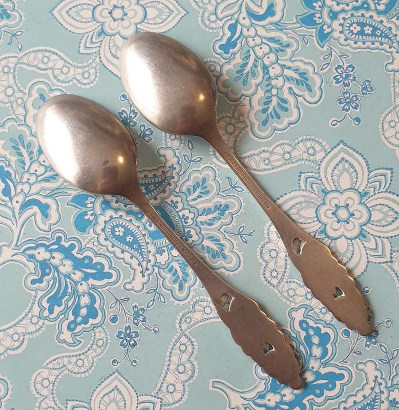 2 EPNS TEASPOONS | PLATED | NORWAY | SET |