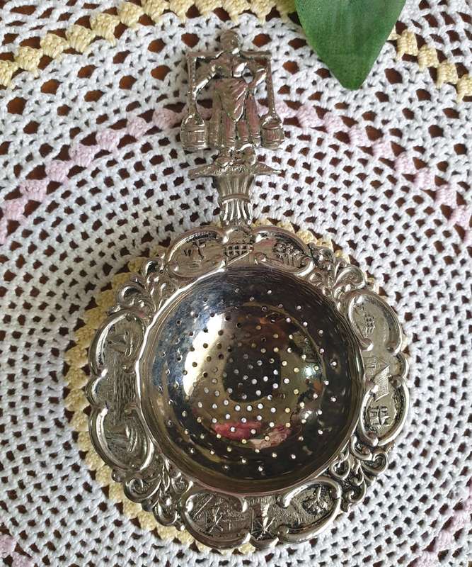 Vintage Dutch Plated Tea Strainer