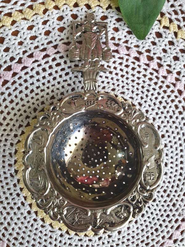Vintage Dutch Plated Tea Strainer
