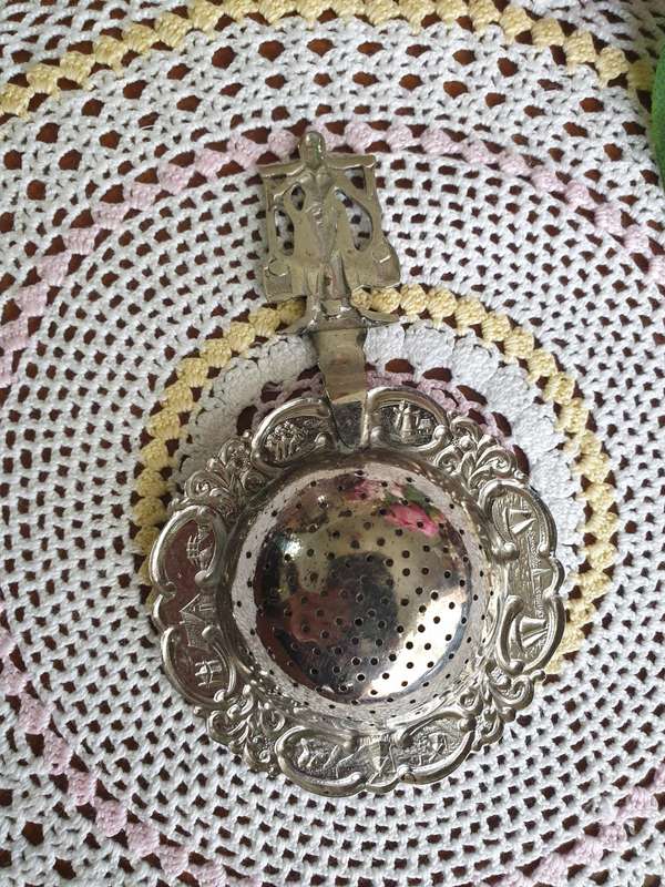 Vintage Dutch Plated Tea Strainer