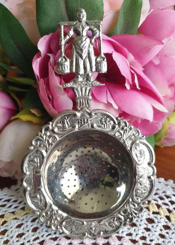 Vintage Dutch Plated Tea Strainer