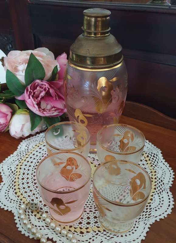 Czech Art Deco Cocktail Shaker Set | Vintage Decor