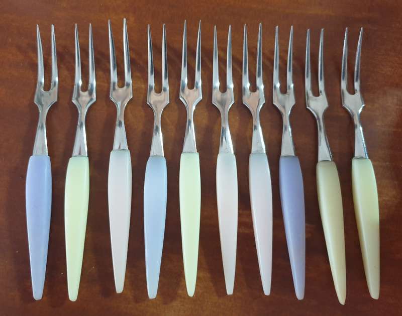 Retro Cocktail Forks and Container