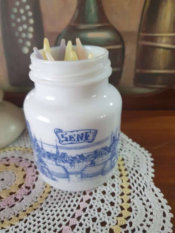 Retro Cocktail Forks and Container