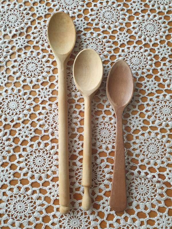 Vintage Wooden Spoons Set for Decor