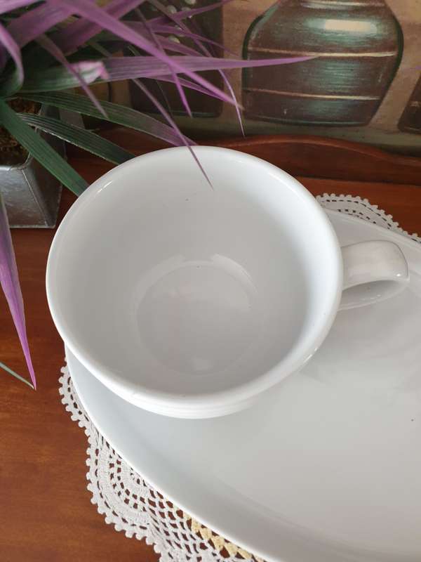TWO LARGE SNACK PLATES AND CUPS