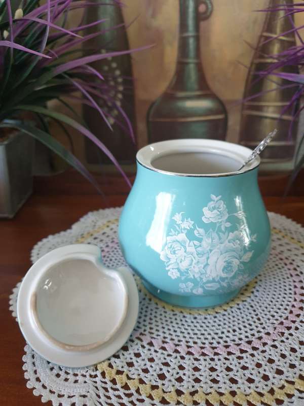 MidWinter Sugar Bowl with EPNS  Sugar Spoon