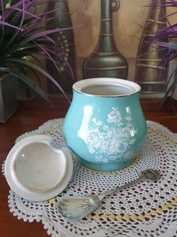 MidWinter Sugar Bowl with EPNS  Sugar Spoon