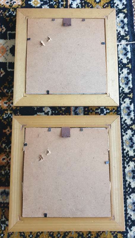 TWO WOODEN FRAMES WITH HAND Embroidered PICTURES