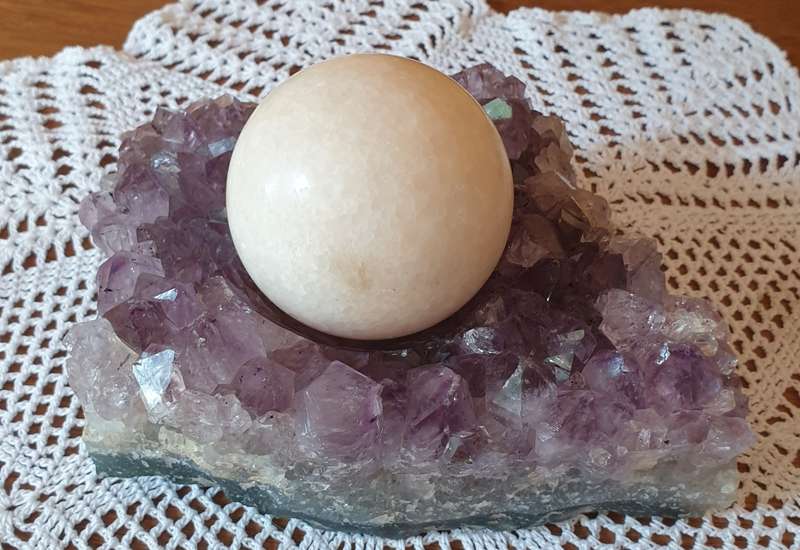 Natural Amethyst with marble stone ball | DECOR |