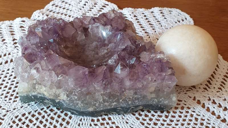 Natural Amethyst with marble stone ball | DECOR |