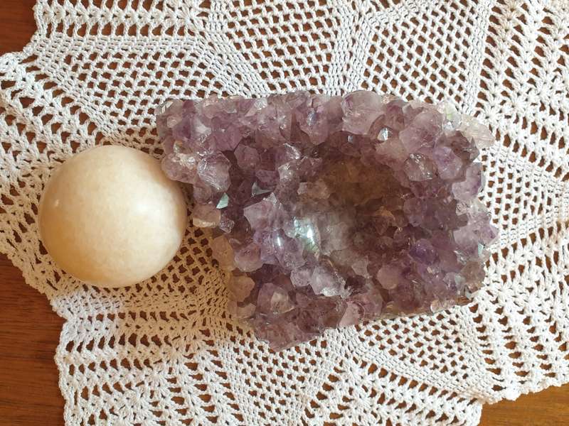 Natural Amethyst with marble stone ball | DECOR |