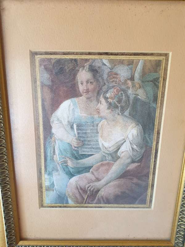 SET of Gold Tone Frames with Prints
