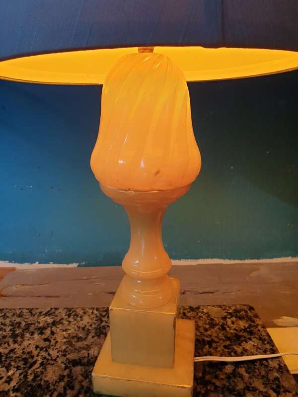 Solid Alabaster lamp with new shade