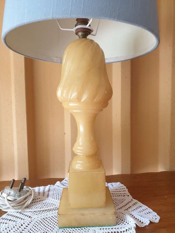Solid Alabaster lamp with new shade
