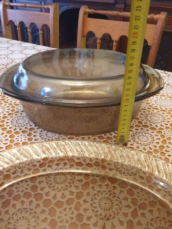 Oven bowl with Lid and Serving Platter made in France