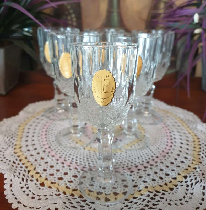 6 Small  Glasses made in Italy