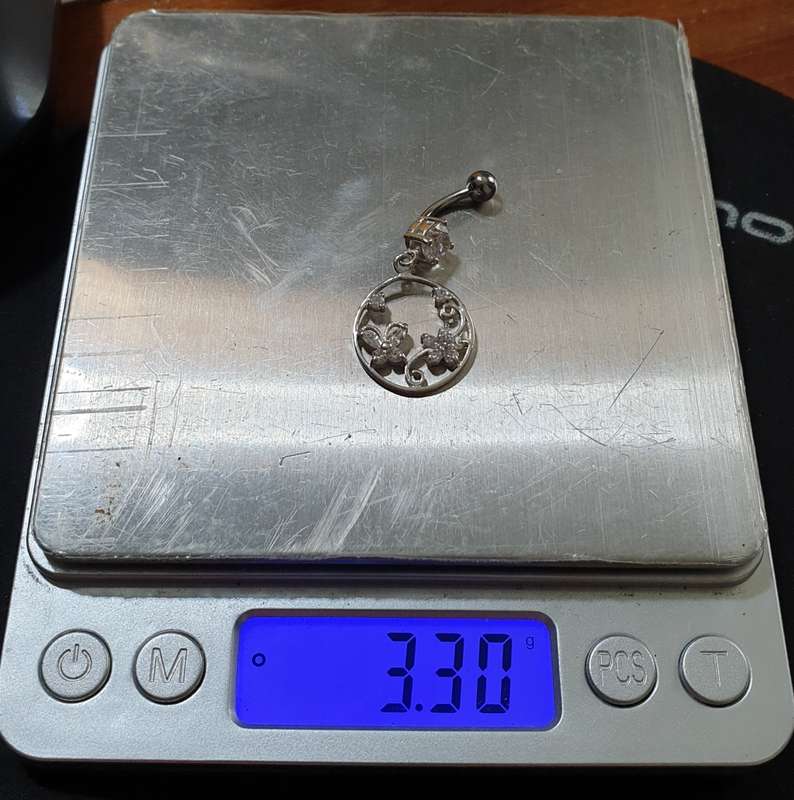 Cubic Zirconia 925 SILVER BELLY RING (NEW)