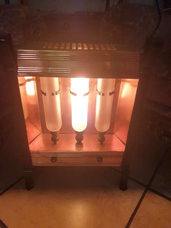 CIRCA 1910 COPPER 3 BULB ELECTRIC HEATER -EXTREMELY RARE !