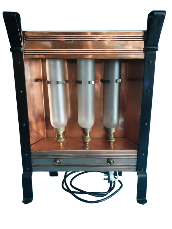 CIRCA 1910 COPPER 3 BULB ELECTRIC HEATER -EXTREMELY RARE !