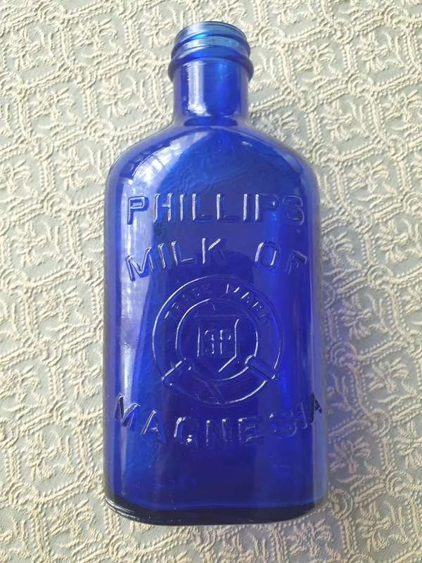 Vintage  Blue Milk of Magnesia bottle | made in the USA | 1930`s |