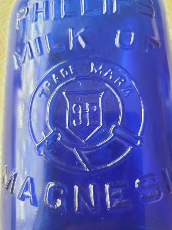 Vintage  Blue Milk of Magnesia bottle | made in the USA | 1930`s |