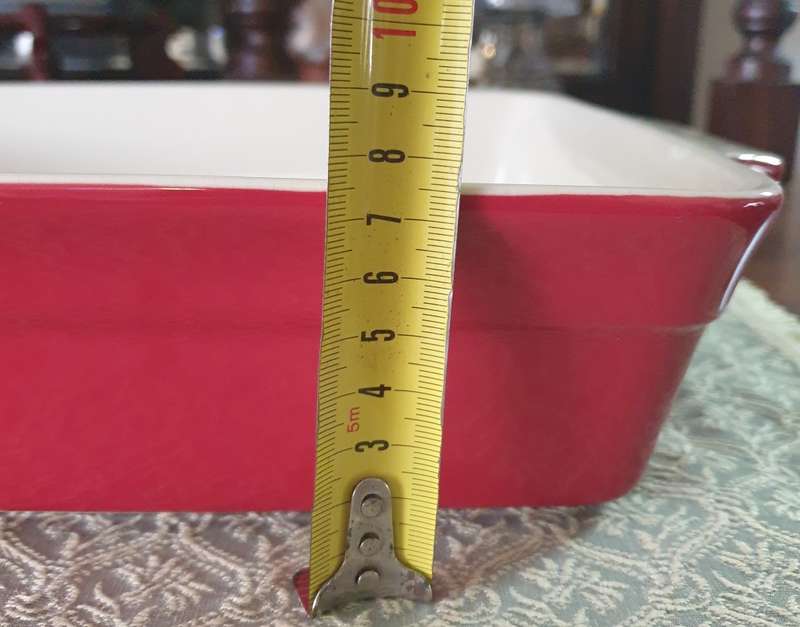 Large very Heavy Casserole Bowl | Very Good Condition | Bright Red |