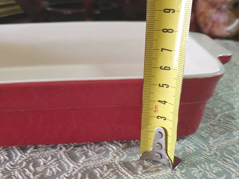 Medium Very Heavy Casserole Bowl | Very Good Condition | Bright Red |