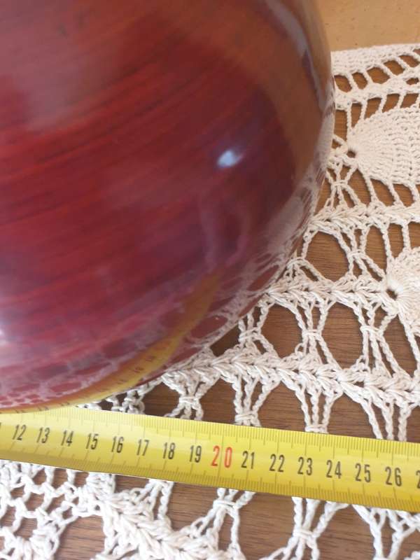 LARGE BAMBOO ROUND TRAY AND VASE | GOOD CONDITION | DECOR | HOME |