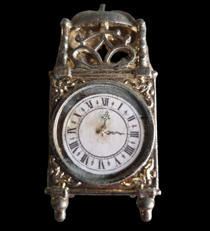 SOLID BRASS ELEPHANT AND CAST METAL CLOCK | PRINTERS TRAY | ORNAMENTS | DECOR | HOME
