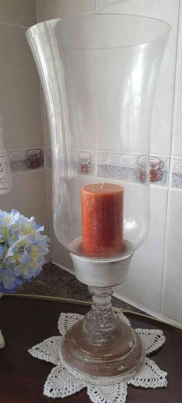 Large glass Candle Holder