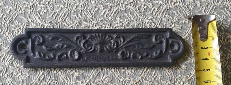 Vintage French Le Creuset Cast Iron Plaque, Retro Metal