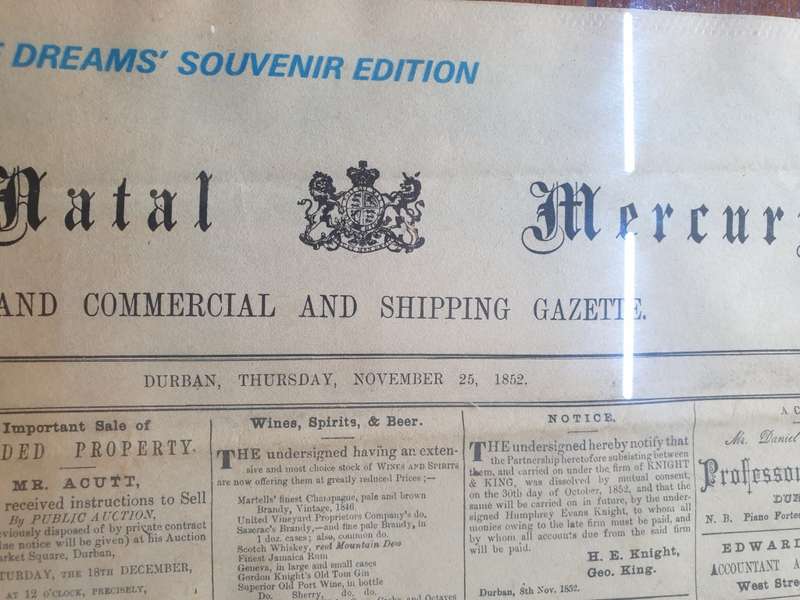 The Natal Mercury  25 November 1852